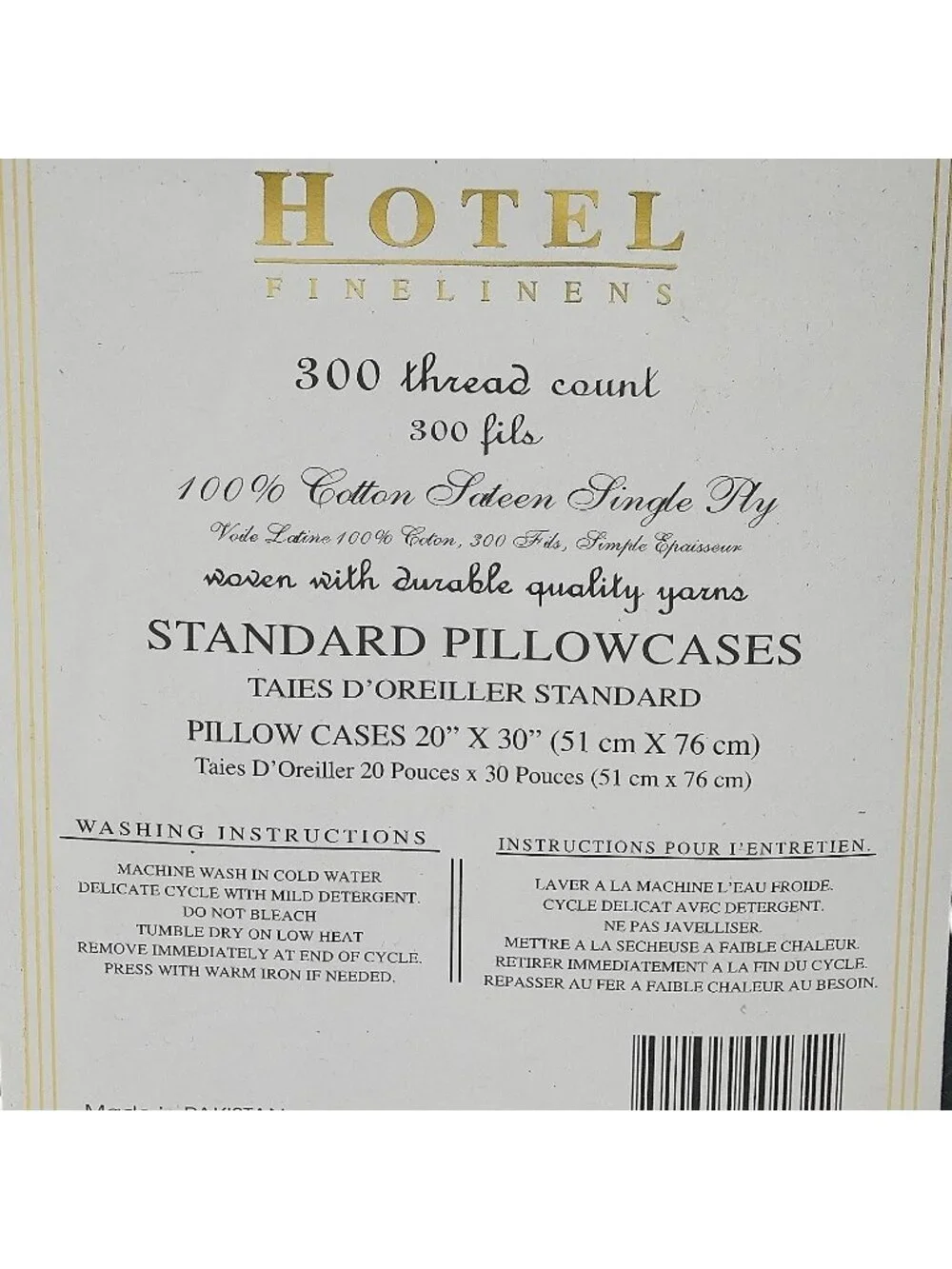 Hotel Fine Linens Pair of Pillowcases Navy Blue 100% Cotton Sateen NWT